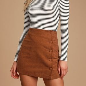 Corduroy Button Skirt